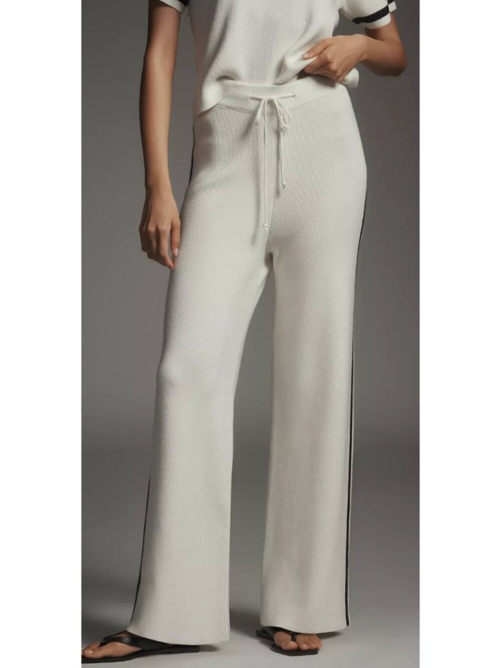 NWT Maeve Knit Side-Stripe Track Pants-sz Large